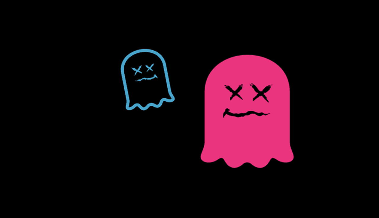 zwei Geister auf schwarzen Hintergrund