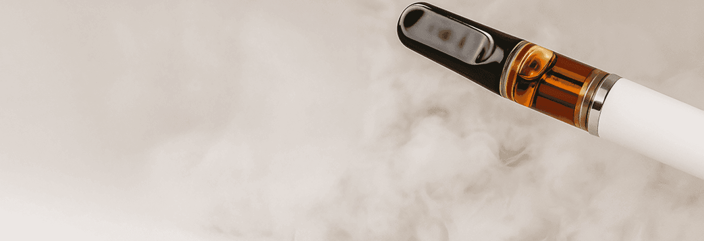 THC Vape auf hellem Hintergrund